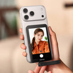 Ulanzi VM1 Selfie Vlog Monitor wired with microphone input