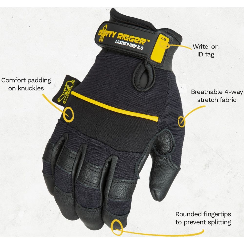 Dirty Rigger Leather Grip 3.0 Glove Full Fingered L