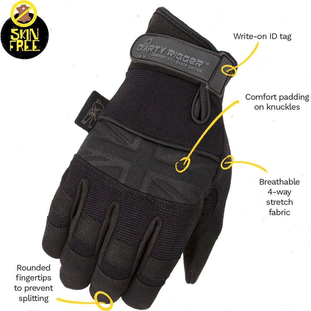 Dirty Rigger Comfort Fit Rigger Glove Black Edition XL