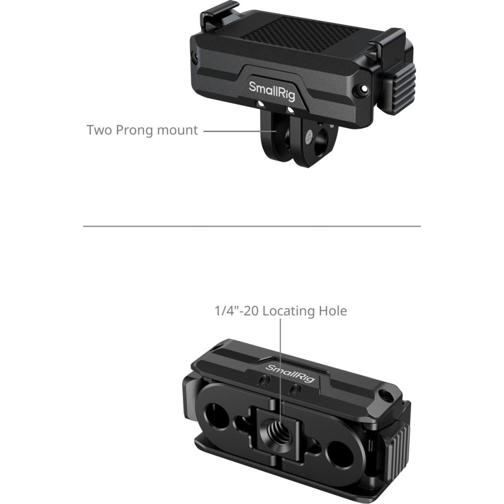 SmallRig 5890 Bidirectional Quick Release Folding Adapter Mount with 2-Prong Mount and 1/4"-20 Threaded Hole