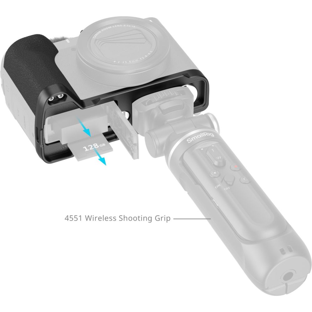 SmallRig 5808 L-Shaped Mount Plate with Handle for Canon PowerShot V1, Black