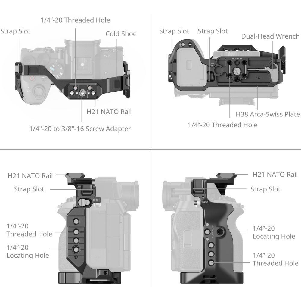 SmallRig 6024 "HawkLock" Quick Release Cage for Sony Alpha 7 V / 7R V / 7 IV
