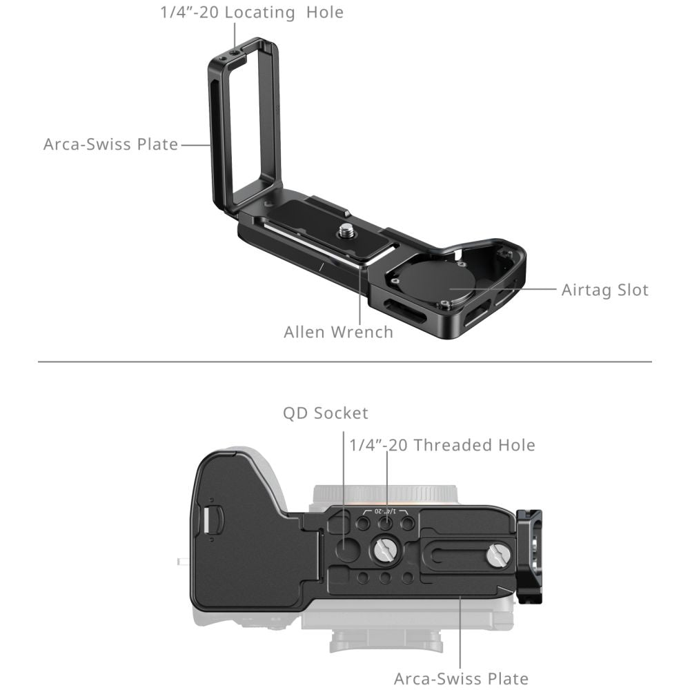 SmallRig 6034 L-Shaped Mount Plate with AirTag Slot for Sony Alpha 7 V / 7R V / 7 IV