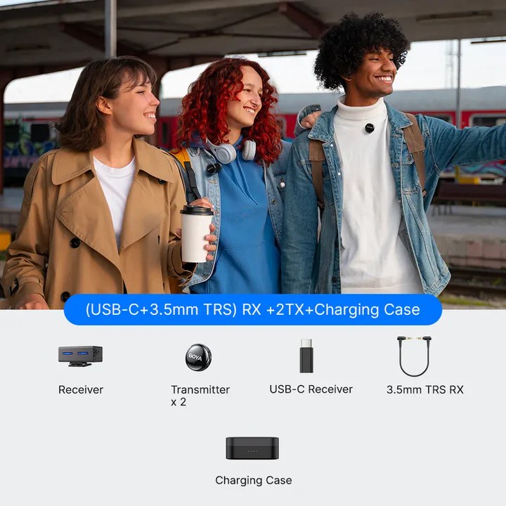 Boya BOYALINK 3-02 Button-Sized Wireless Microphone set