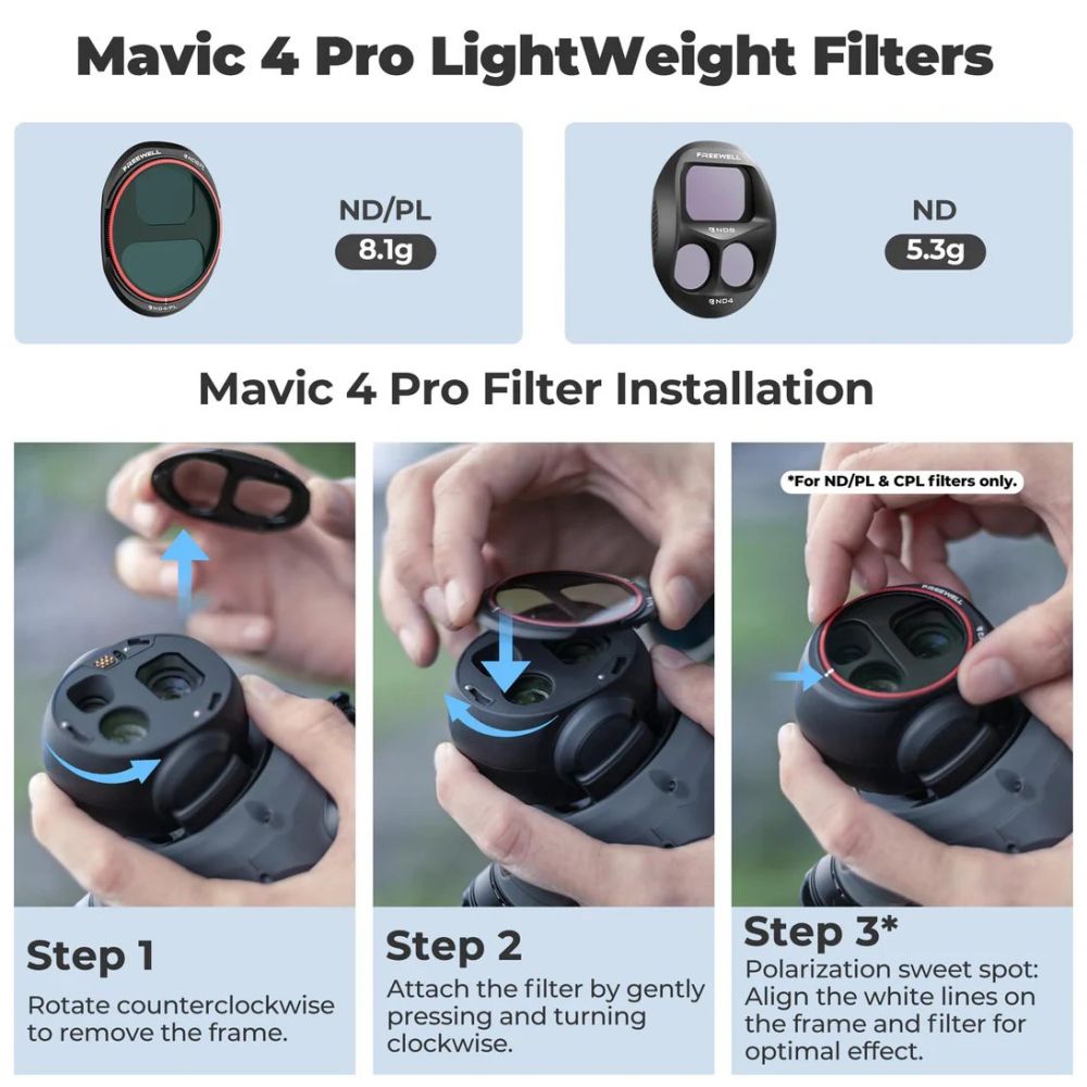 Freewell DJI Mavic 4 Pro Split Filters All Day - 8Pack