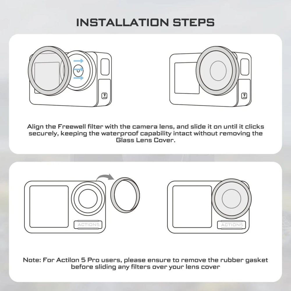 Freewell DJI Osmo Action 5 Pro Filters - Standard Day - 4Pack