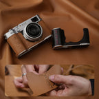 PGYTECH Leather Camera Case for Fujifilm X100VI – Midnight Back