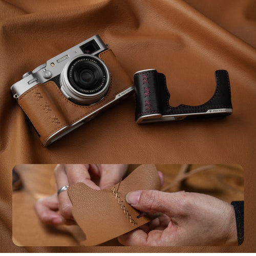 PGYTECH Leather Camera Case for Fujifilm X-M5 – Clay Brown