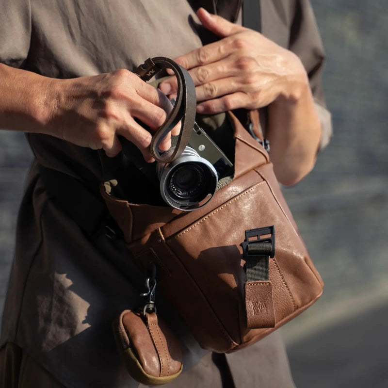 Wotancraft Pilot Travel Camera Bag 2L – Brown Leather