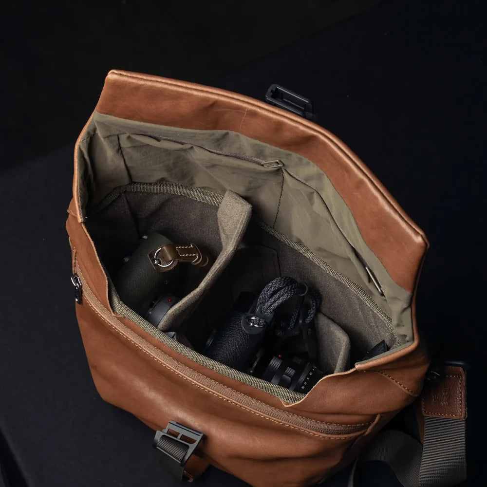Wotancraft Pilot Travel Camera Bag 7L – Brown Leather