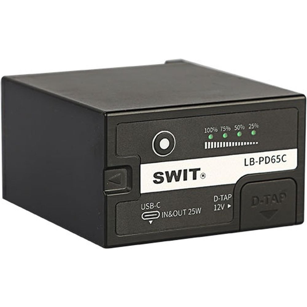 SWIT LB-PD65C 65Wh D-type DV battery with 12V D-tap and USB-C is Panasonic compatible