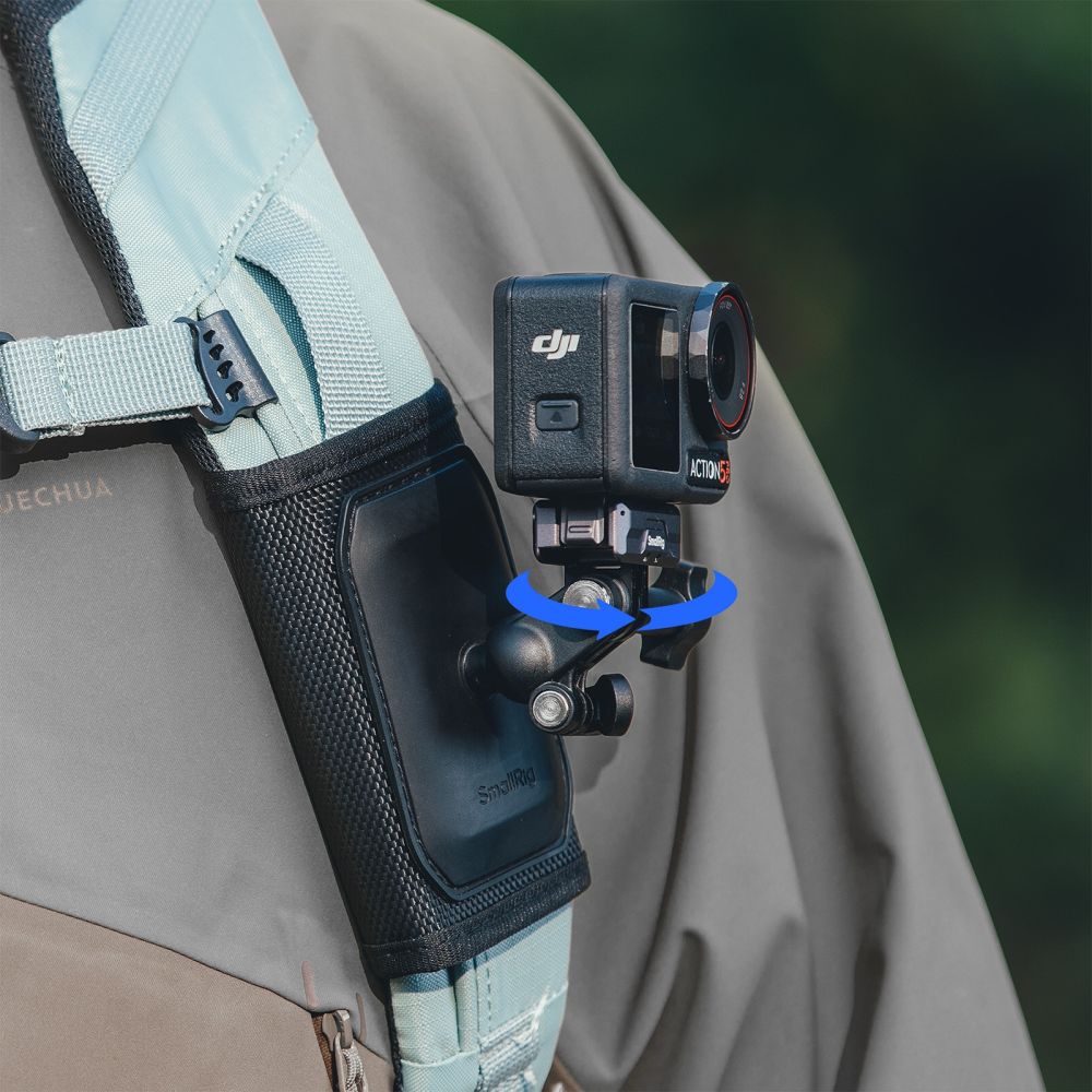 SmallRig 5721 Hook and Loop Backpack Strap Mount for Action Cameras