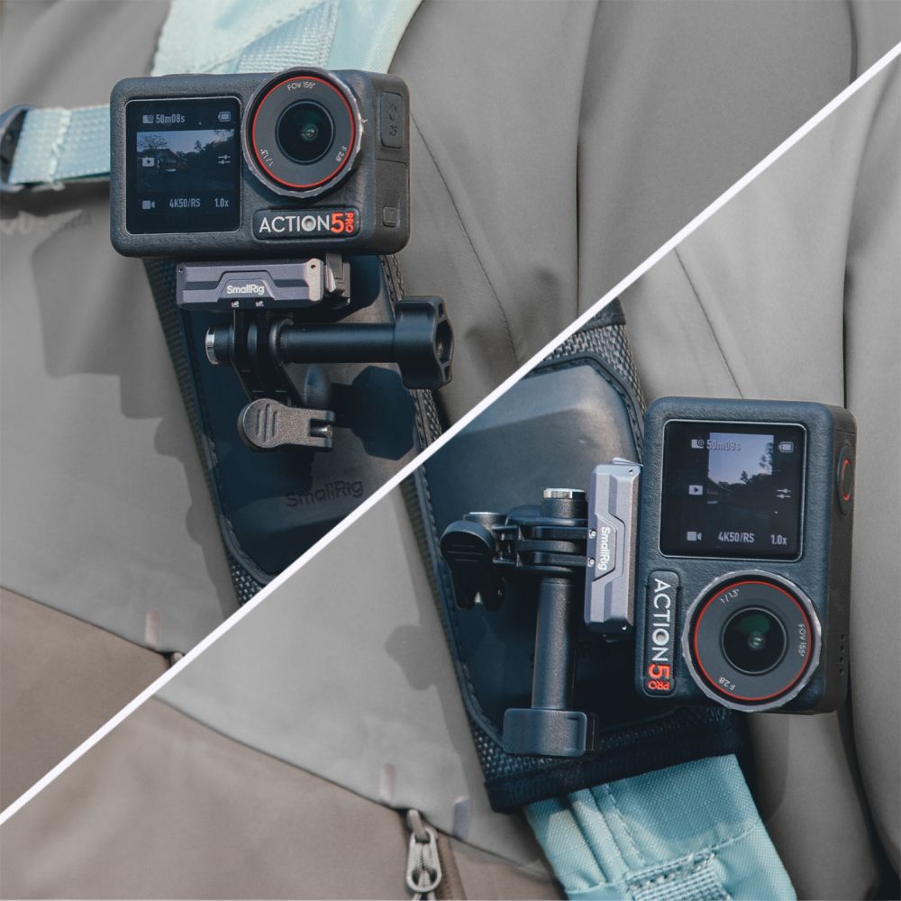 SmallRig 5721 Hook and Loop Backpack Strap Mount for Action Cameras