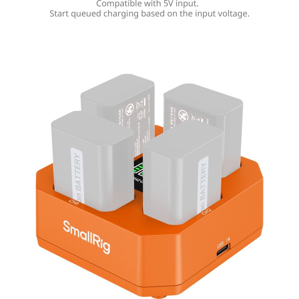 SmallRig 5749 Four-Channel Camera Battery Charger for NP-FW50