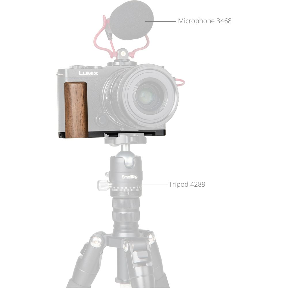 SmallRig 5945 L-Shaped Mount Plate with Wooden Handle for Panasonic S9