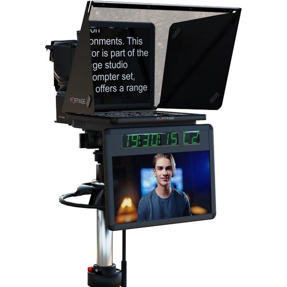 Fortinge VEGA 21 inch carbon hood teleprompter system for eng / studio cameras