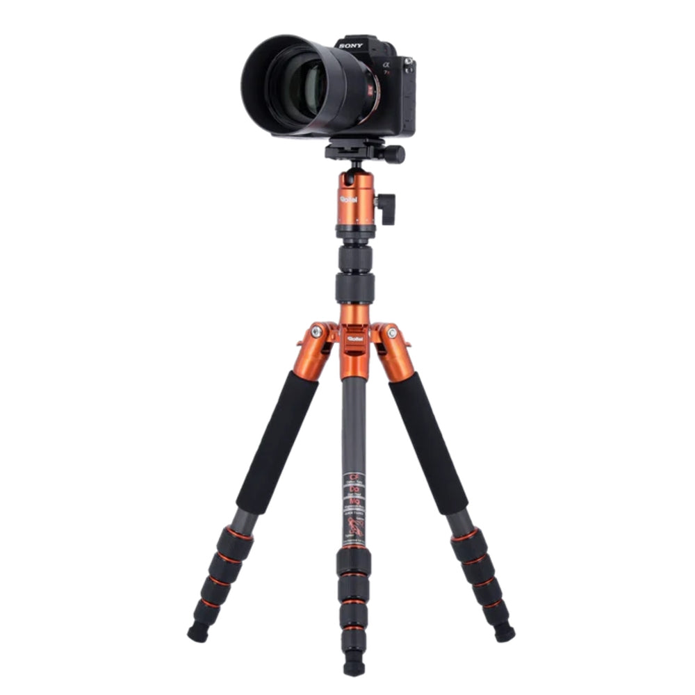 Rollei Compact Traveler No.1 Carbon Tripod Travel Tripod V2 - Orange