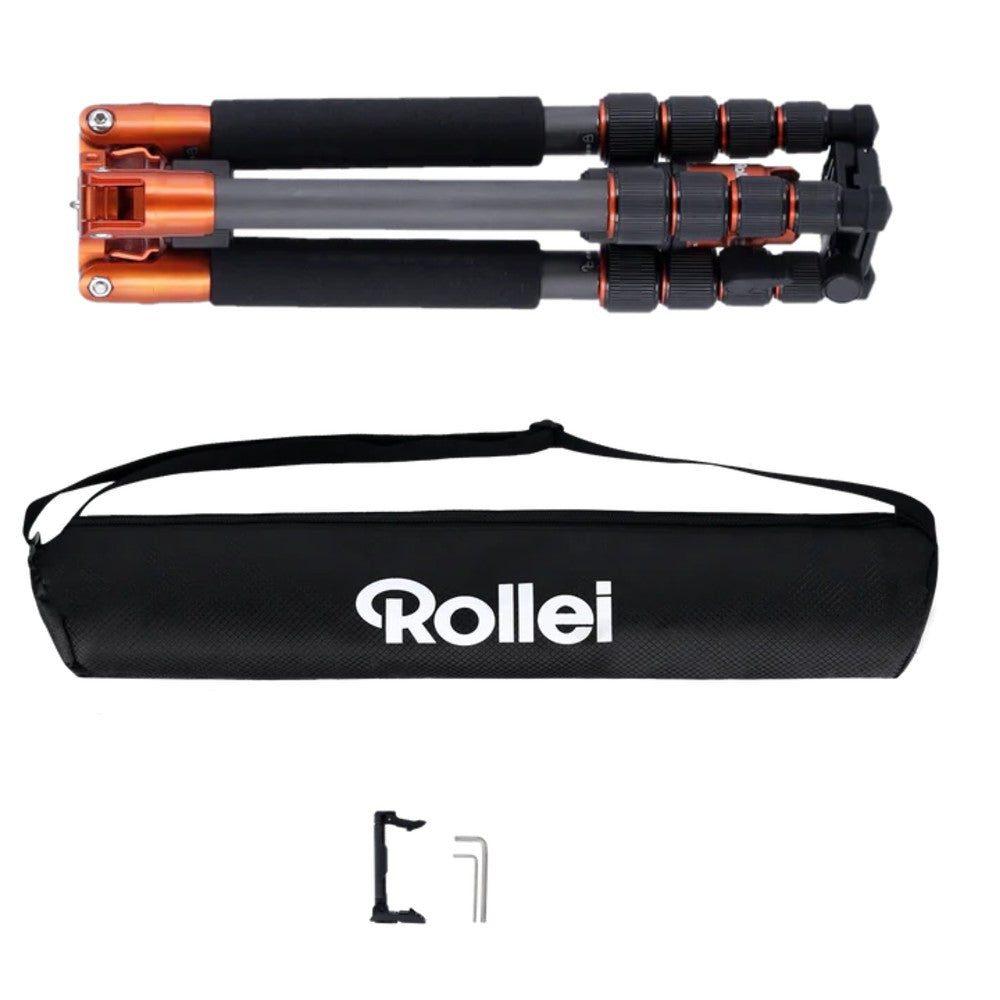 Rollei Compact Traveler No.1 Carbon Tripod Travel Tripod V2 - Orange