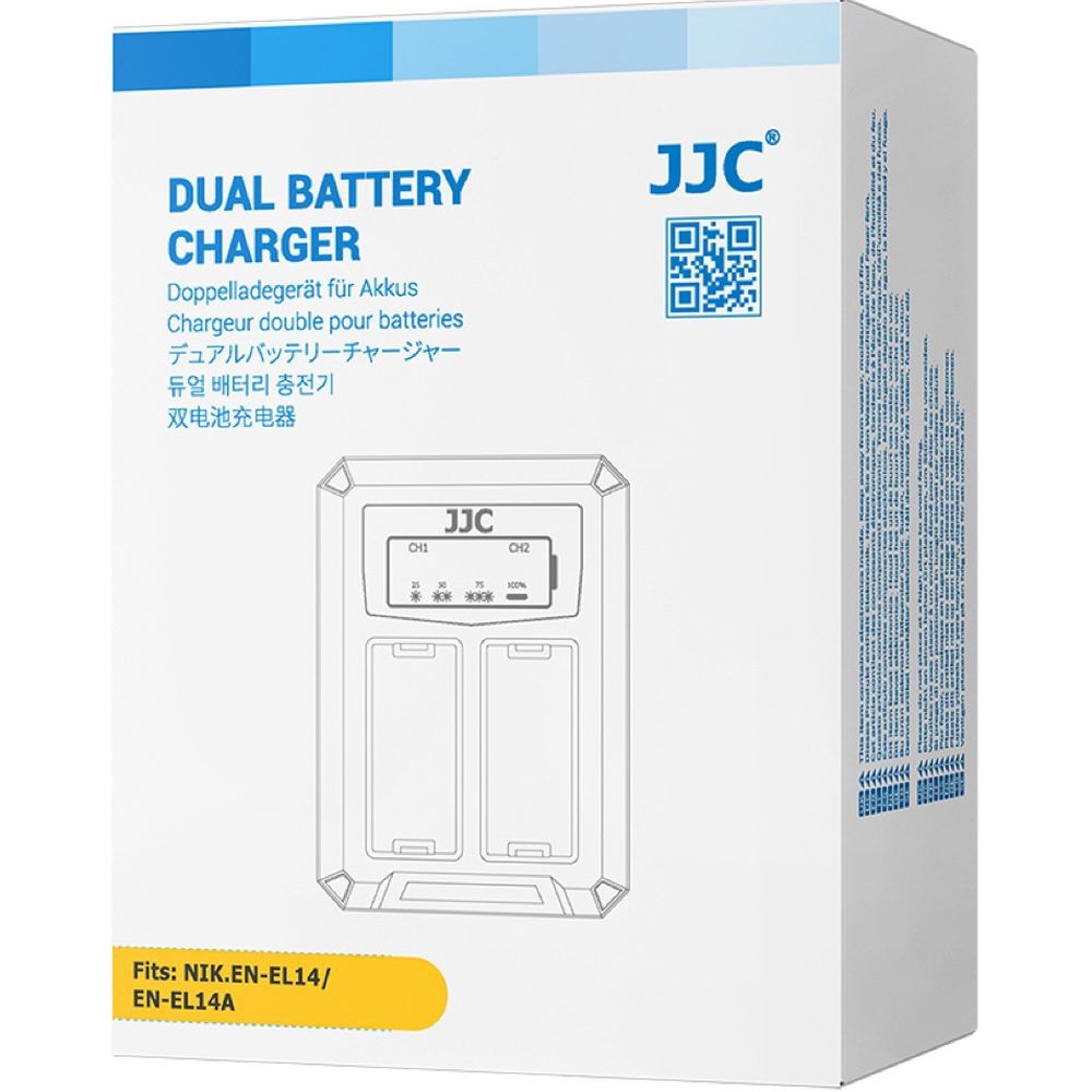 JJC Nikon DCH-EL14TC USB-C Dual Battery Charger (for Nikon EN-EL14/EN-EL14A)