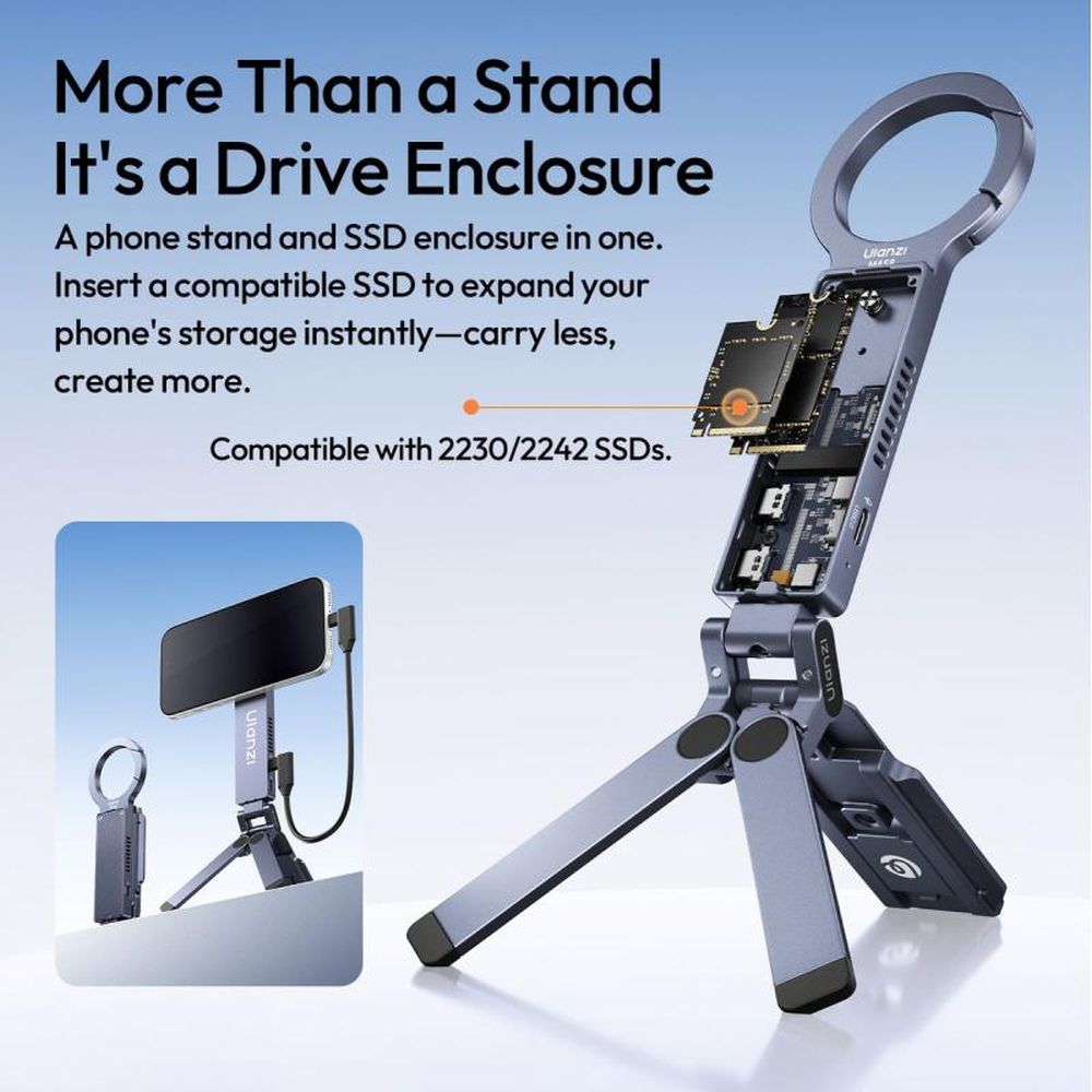 Ulanzi MA58 Maglock SSD Enclosure with Phone Stand