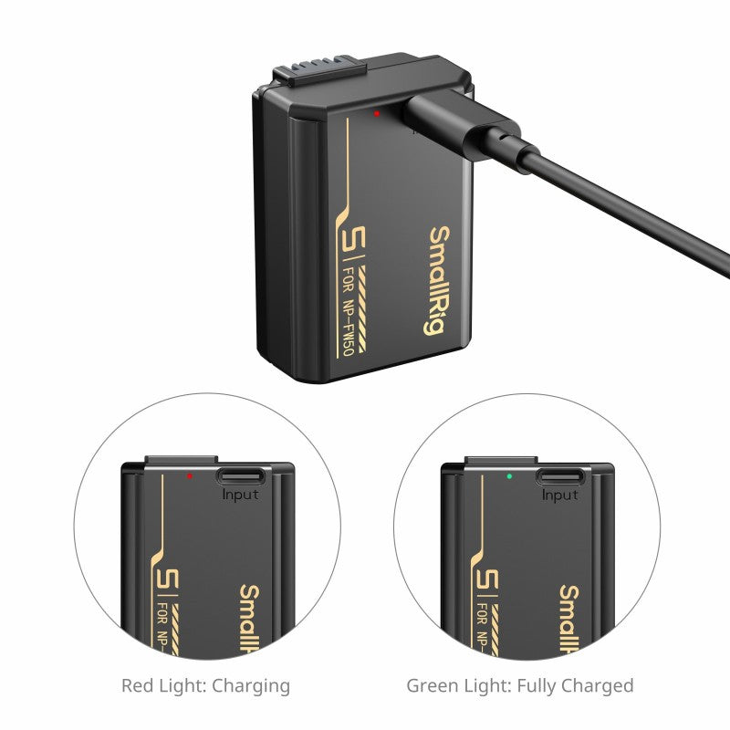 SmallRig 6097 Camera Battery with USB-C Charging for Sony NP-FW50
