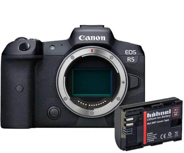 Canon EOS R5 body + Hahnel LP-E6P Battery
