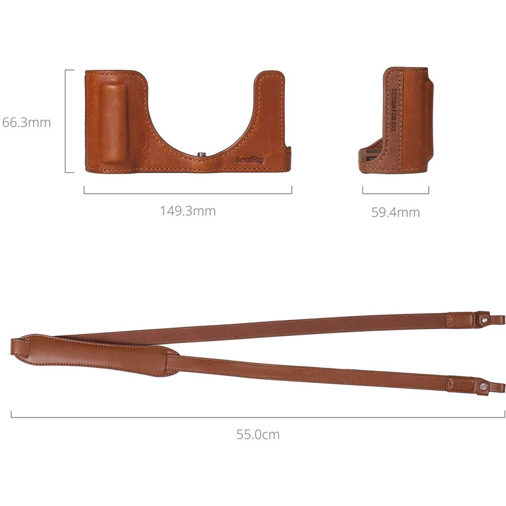 SmallRig 6275 Leather Half Case Kit for Panasonic LUMIX L10, brown