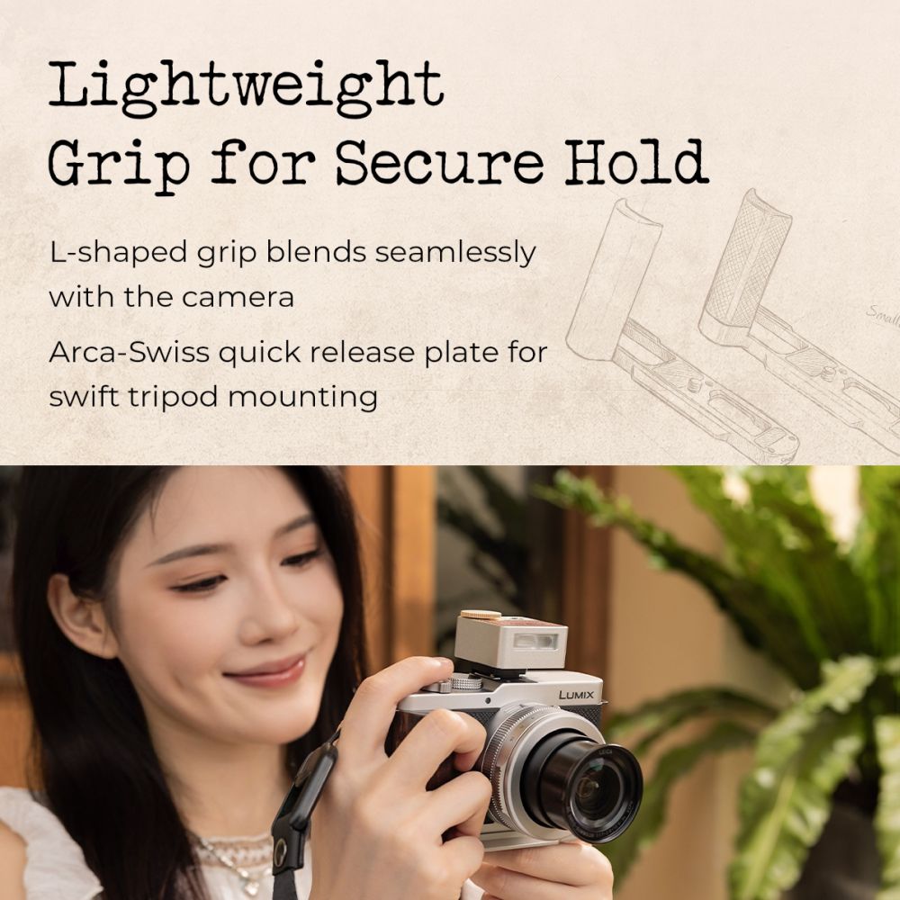 SmallRig 6136 L-Shaped Mount Plate Handle for Panasonic LUMIX L10 (Titanium)