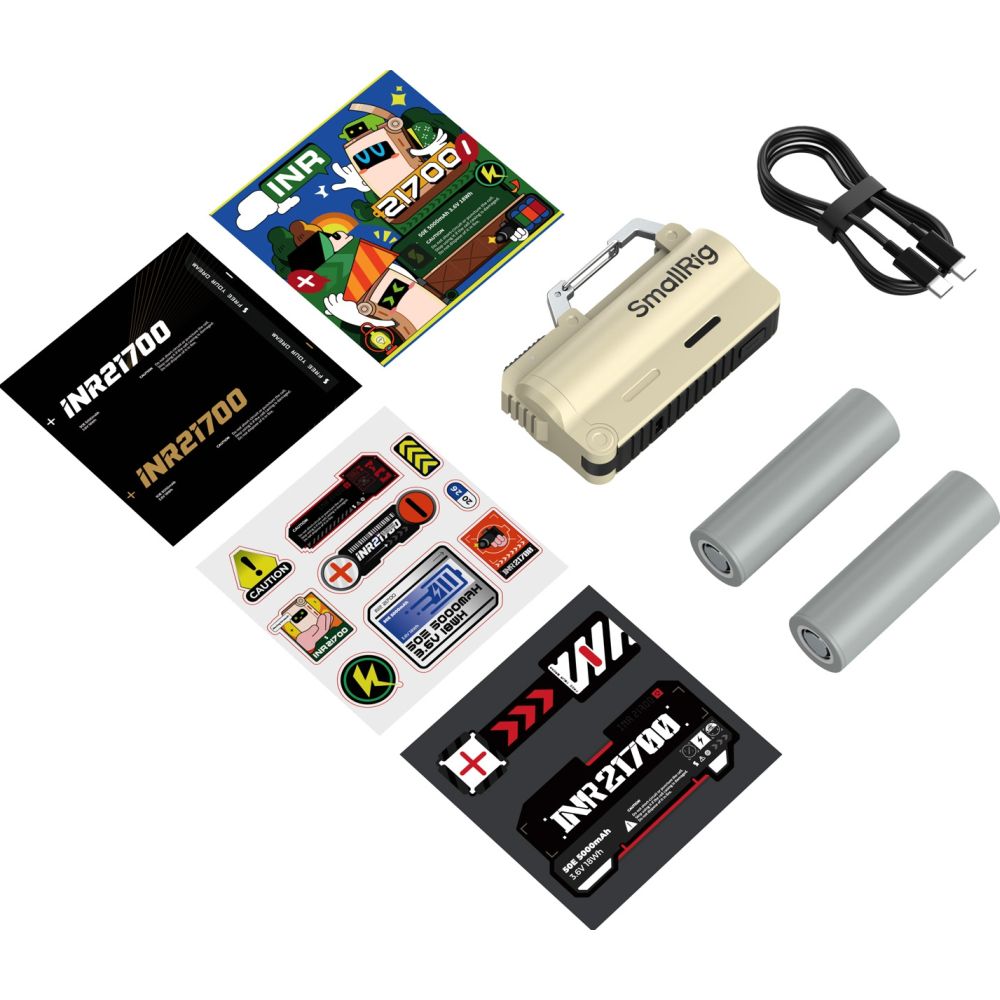 SmallRig 6089 Charger Kit incl. 2x 5000mAh 21700 Battery, Sand Brown