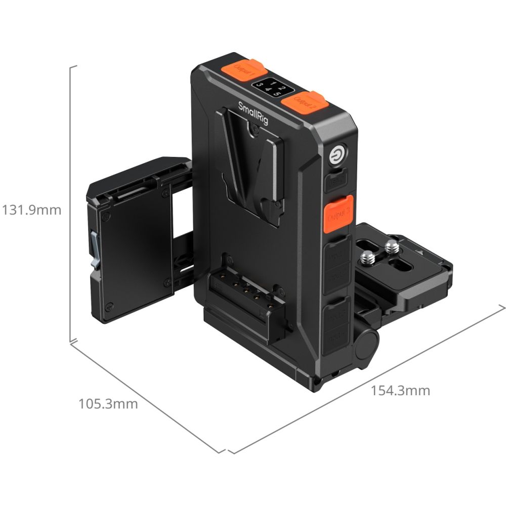SmallRig 5899 Intelligent Power Management V-Mount Battery Adapter Plate (Compatible with Arca-Swiss Quick Release Plate)