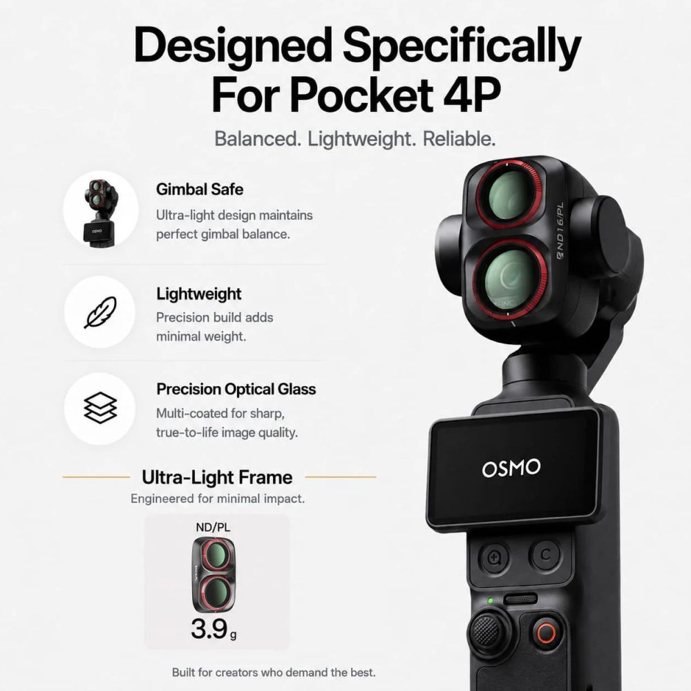 Freewell Osmo Pocket 4P ND32/PL Filter - Black