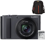 Panasonic Lumix DC-TZ300 - Dark Silver + Lexar 64GB SDXC + Case Logic DCB-313