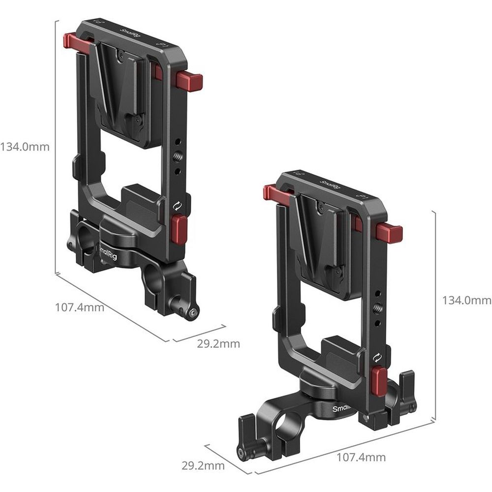 SmallRig 6273 Rotatable V-Mount Battery Plate with Dual V-Locks and 15mm Dual Rod Clamp