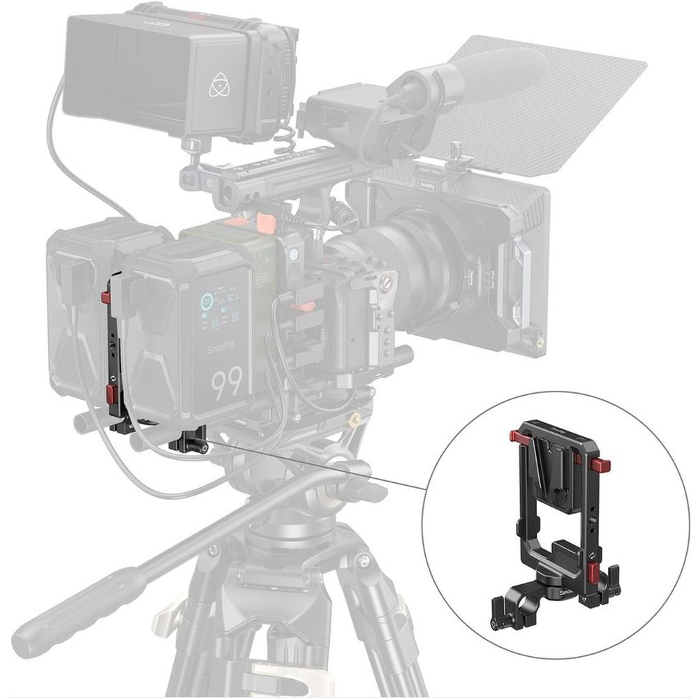 SmallRig 6273 Rotatable V-Mount Battery Plate with Dual V-Locks and 15mm Dual Rod Clamp