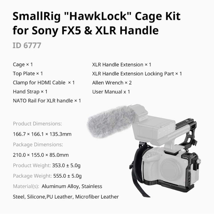 SmallRig 6777 "HawkLock" Cage Kit for Sony FX5 & XLR-H2B Handle