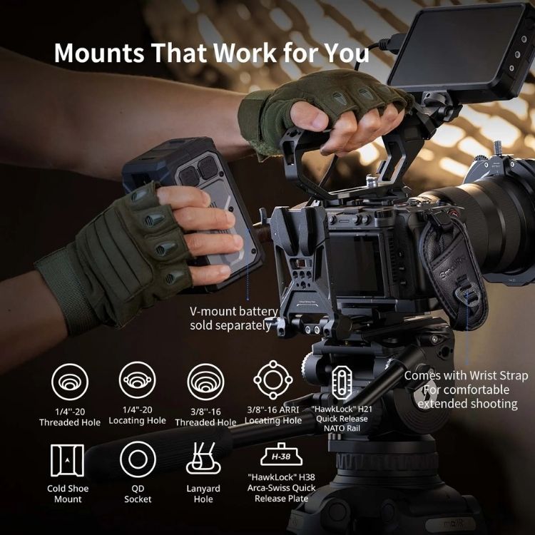 SmallRig 6779 "HawkLock" Cage Kit with V-mount Plate for Sony FX5