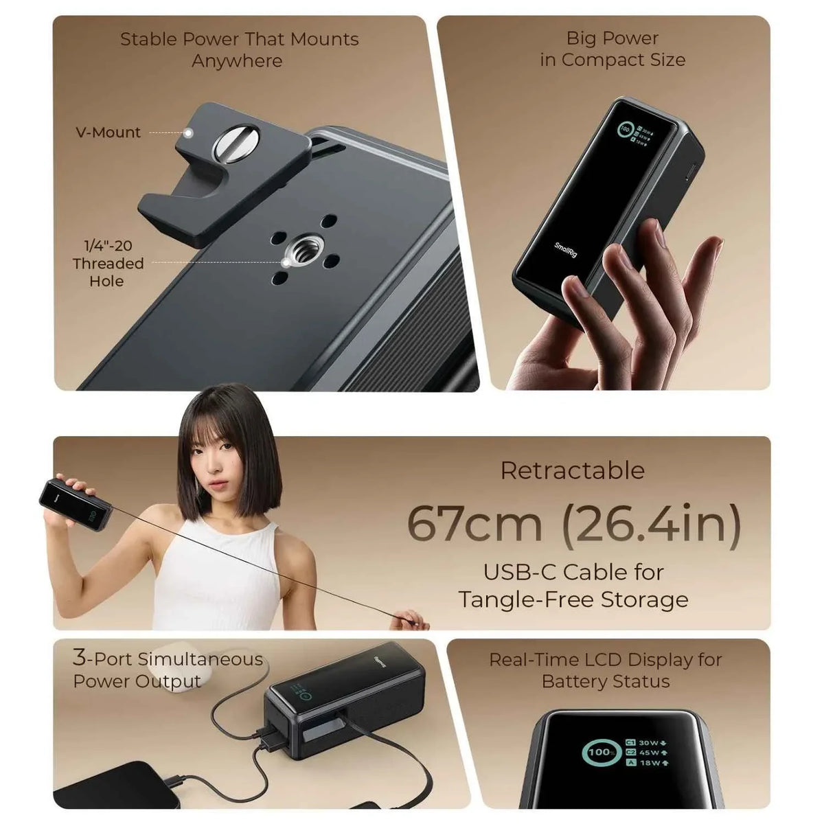 SmallRig 6108 Nano72 Power Bank with V-mount