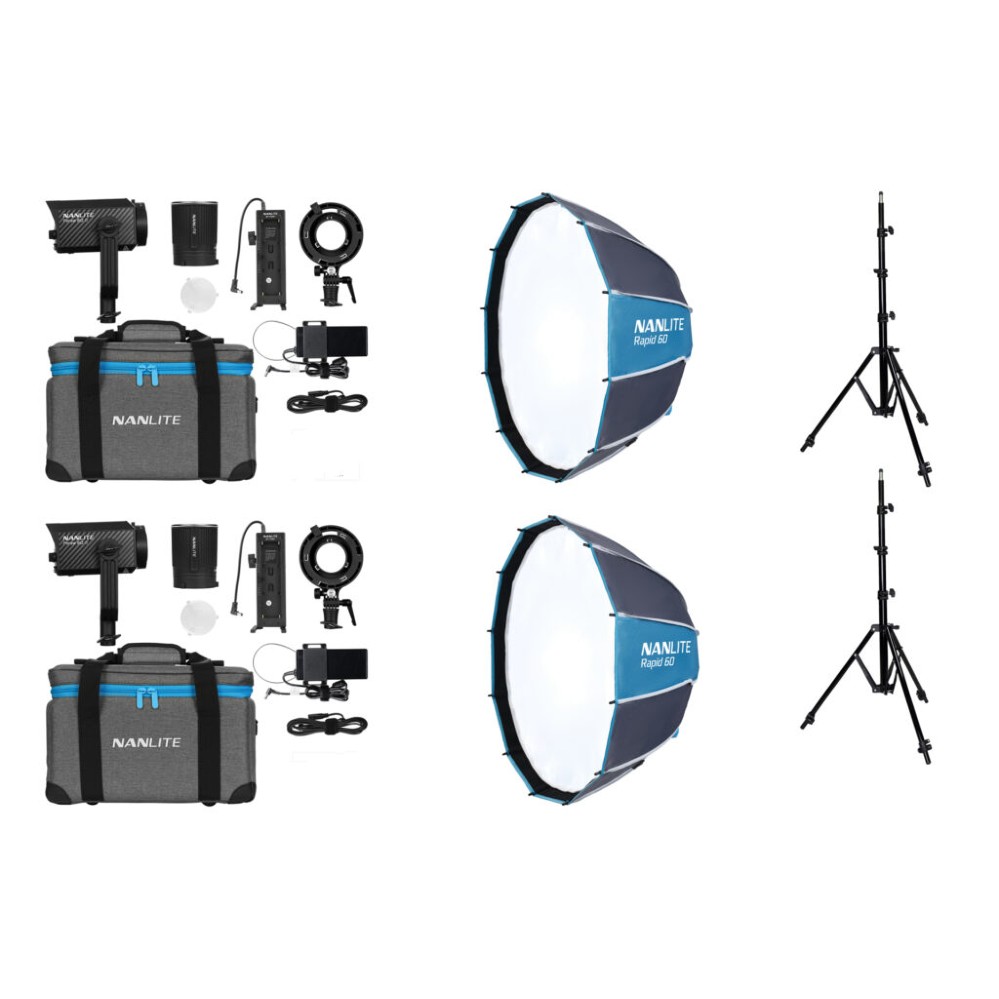 Nanlite Forza 60 II LED dual kit (w/ light stand and softbox)
