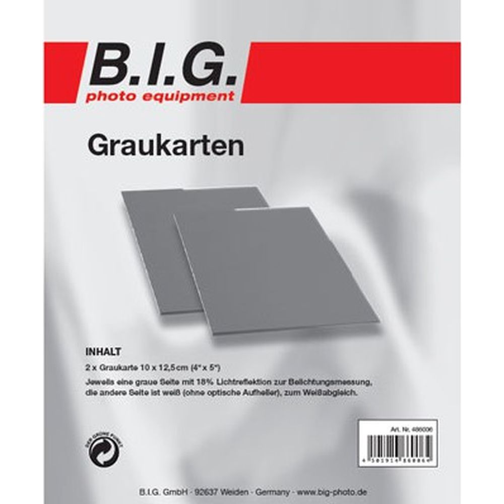 B.I.G. Grey Card Set 10 x 12cm 2 Pcs