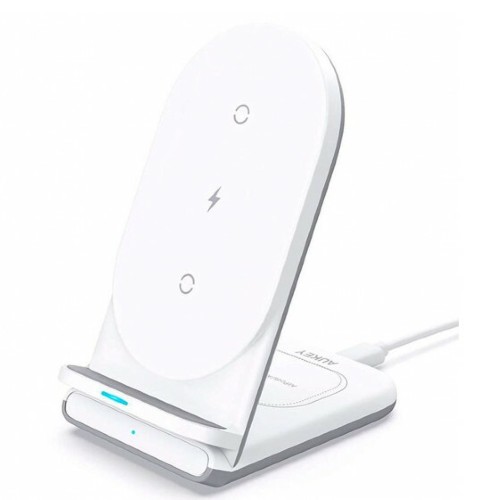 Aukey Aircore 2-in-1 Wireless Charging Stand white