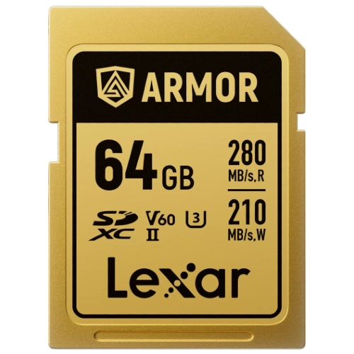 Lexar Professional Gold Armor SD Card UHS-II V60 R280/W210 MB/s IP68 – 64GB