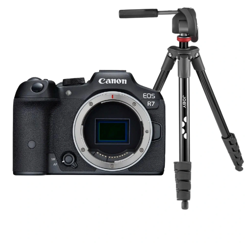 Canon EOS R7 body + Joby Tripod