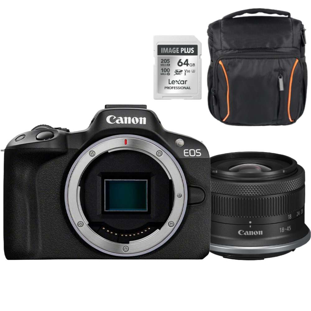 Canon EOS R50 black + RF-S 18-45mm IS STM Starter Kit